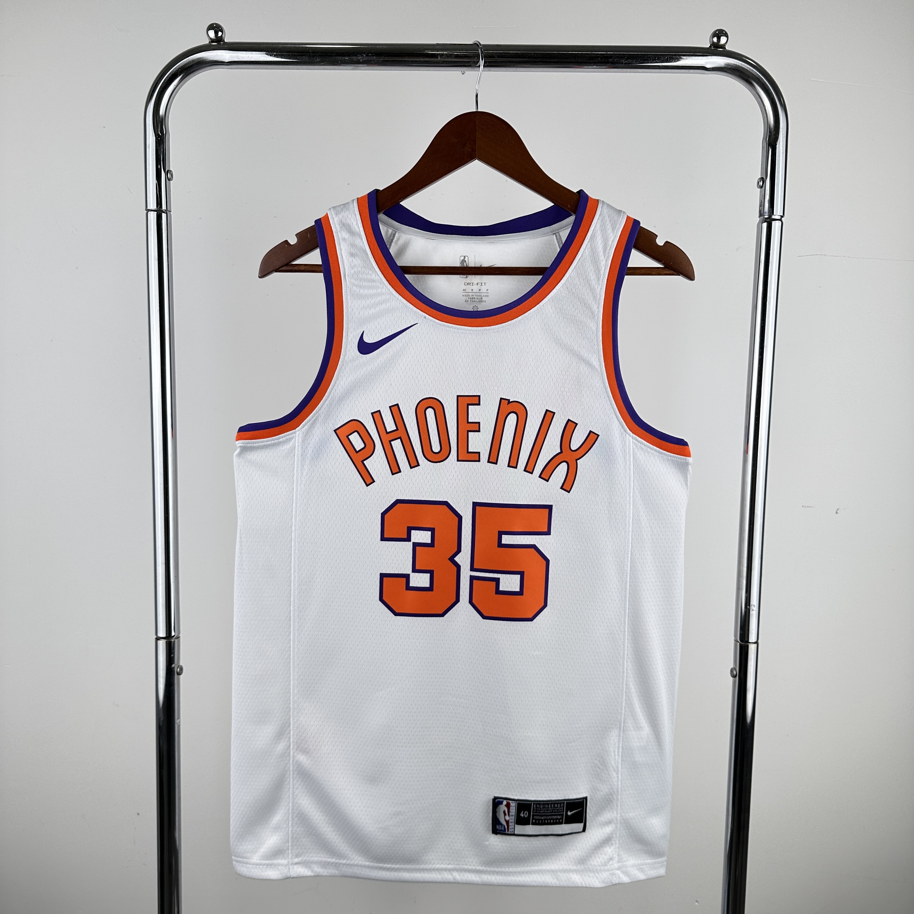 Men Phoenix Suns #35 Durant White Throwback Nike 2024 NBA Jersey->portland trail blazers->NBA Jersey